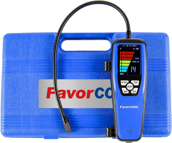 Advanced Refrigerant Freon Leak Detector with Portable Case High Sensitivity Halogen Leakage Tester Checker HVAC A/C Air Conditioner R22 R410A R134A CFCs HCFCs HFCs Detects Accuracy