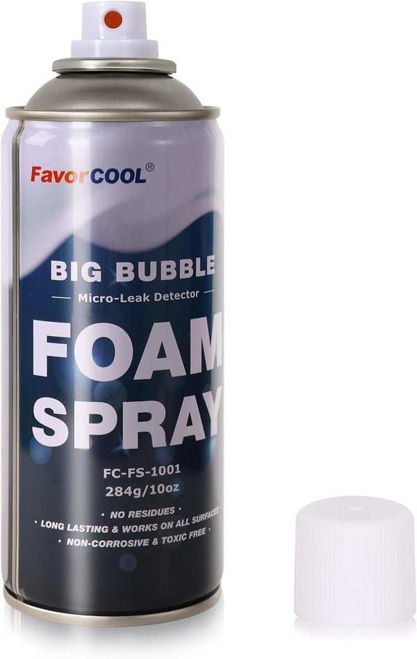 10oz Air Leak Detector for HVAC Freon Refrigerant Propane Natural Gas Tire Air Leakage Detection Foam Spray AC Refrigerator Leaks Locator No Dripping Non-Corrosive Long-Lasting Bubbles